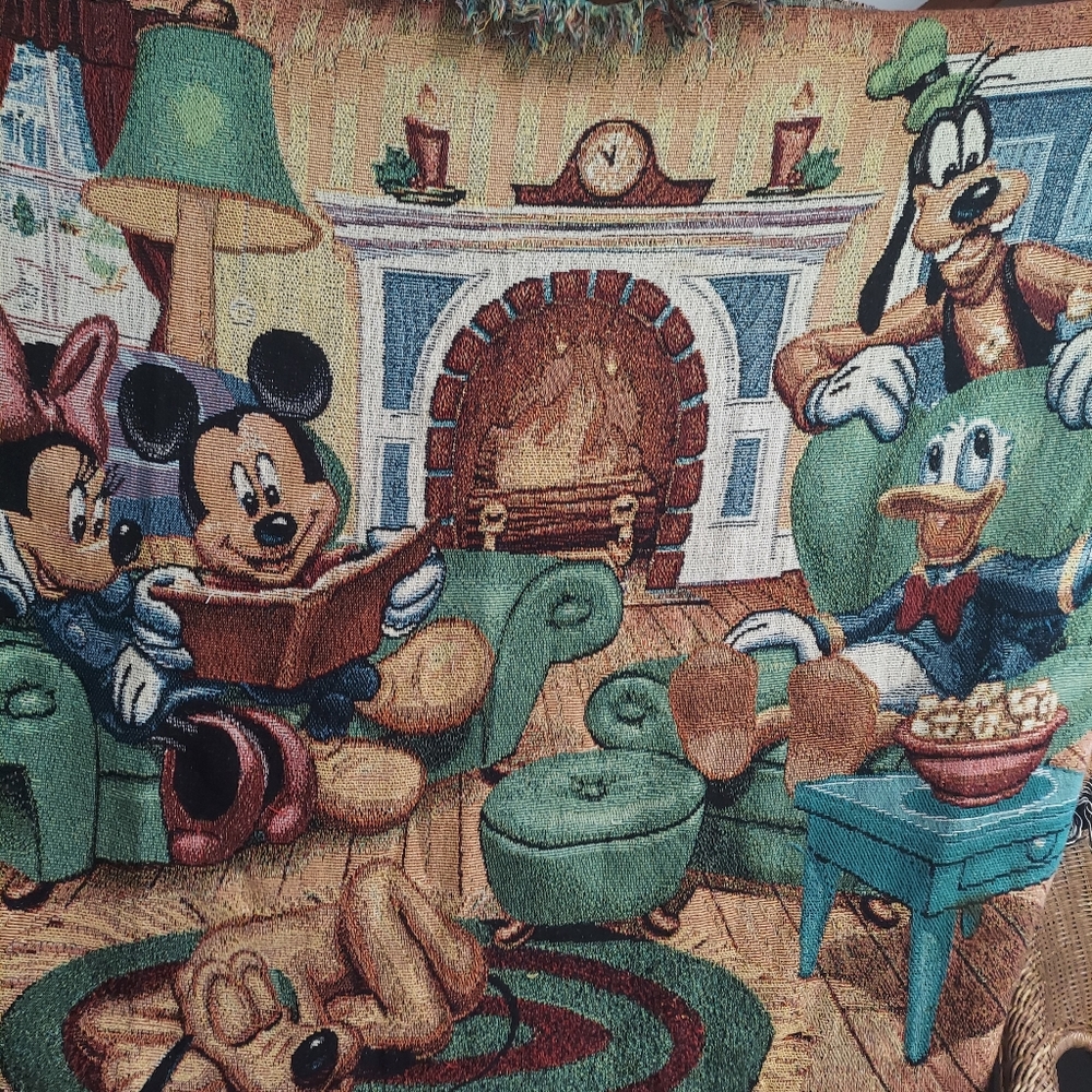 Disneyland resort tapestry blanket 56x46 mickey and friends